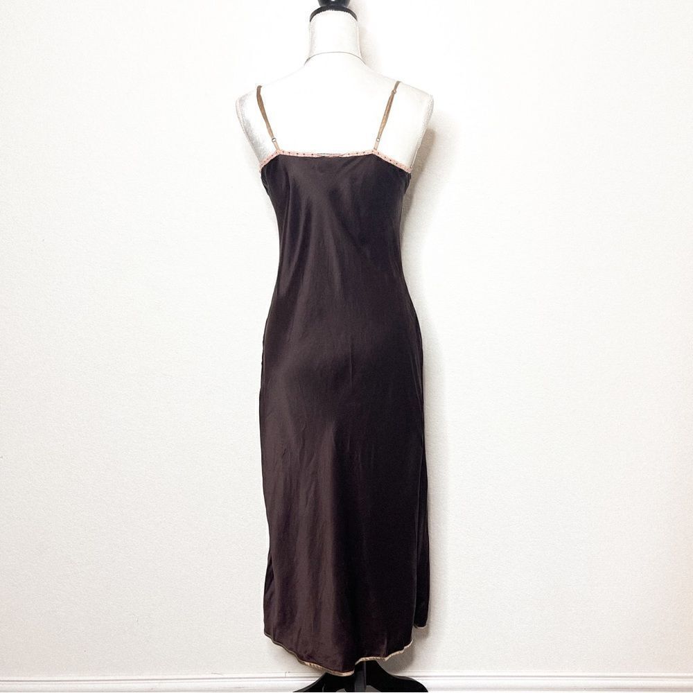 🍋 Gap Body • Women’s Satin Slip Dress with Lace Trim & Floral Embroidery Size S - Picture 5 of 9